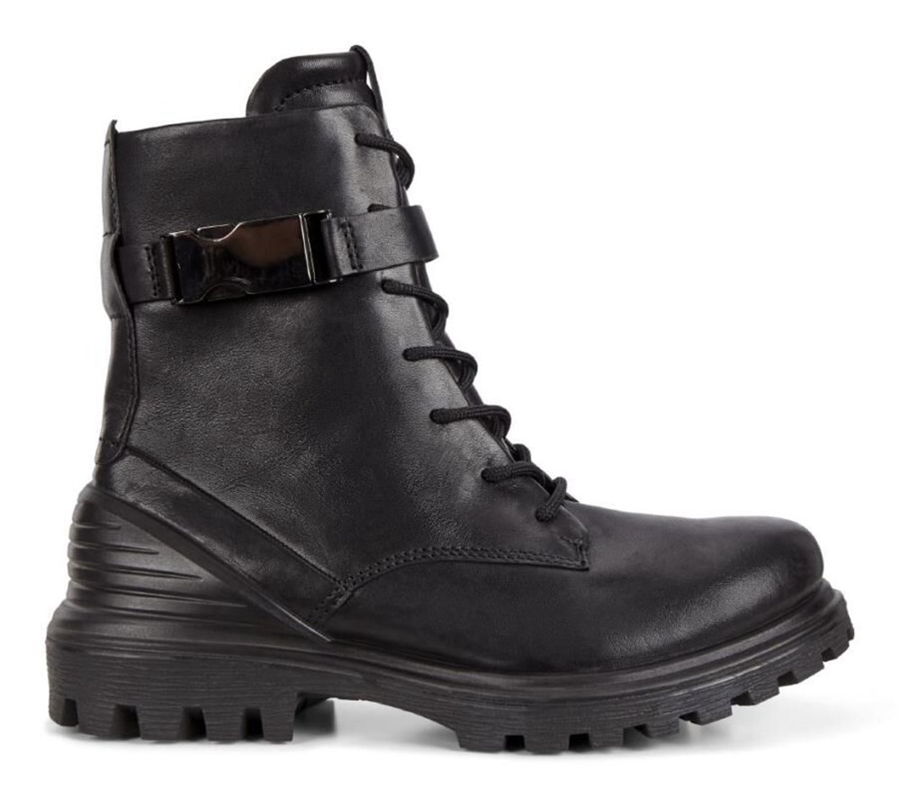 Womens Boots - ECCO Tredtray Mid-Cut Buckled - Black - 1450MTKVE